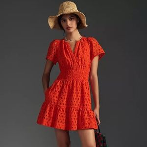 NEW - Anthropologie The Somerset Mini Dress: Eyelet Edition
